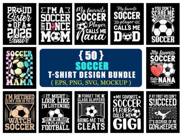 Funny Soccer T-Shirt Design Bundle