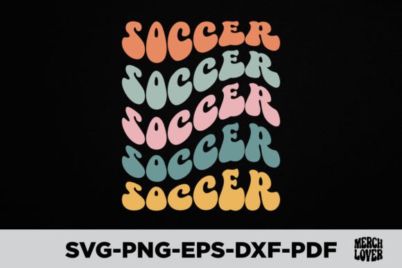 Retro Groovy Soccer Graphics for T-Shirt Designs and Publishing