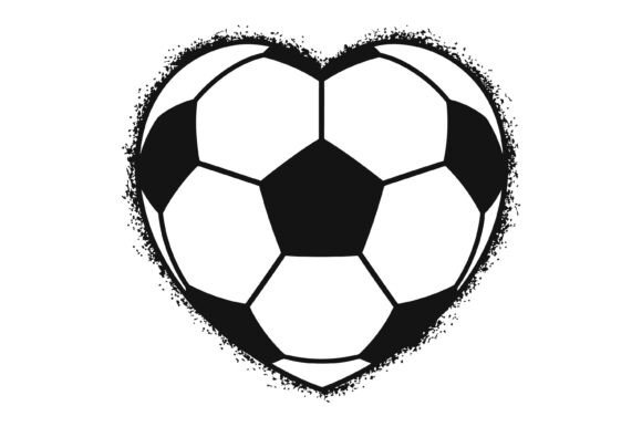 Soccer Ball Heart Shape Graphics & T-Shirt Designs