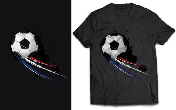 Soccer Ball with Flag T-Shirt SVG Graphics