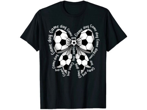 Soccer Game Day Bow: T-Shirt Graphics & Designs