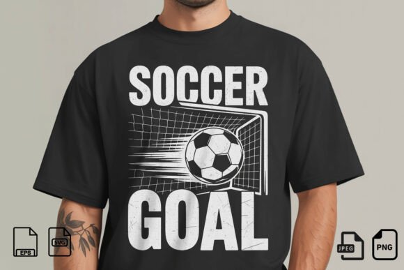 Soccer Goal Typography: Graphics for T-Shirt Designs