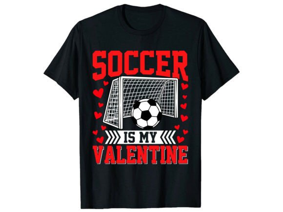Soccer Love Valentine's Day T-Shirt Graphics & Designs