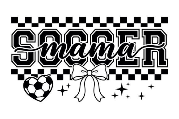 Soccer Mama Checkered Bow Heart SVG for T-Shirt Graphics